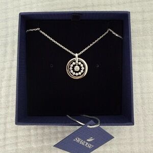 Swarovski Silver and Black Pendant Necklace